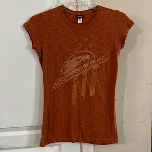 Harley Davidson women’s size large orange Screamin’ Eagle T-shirt